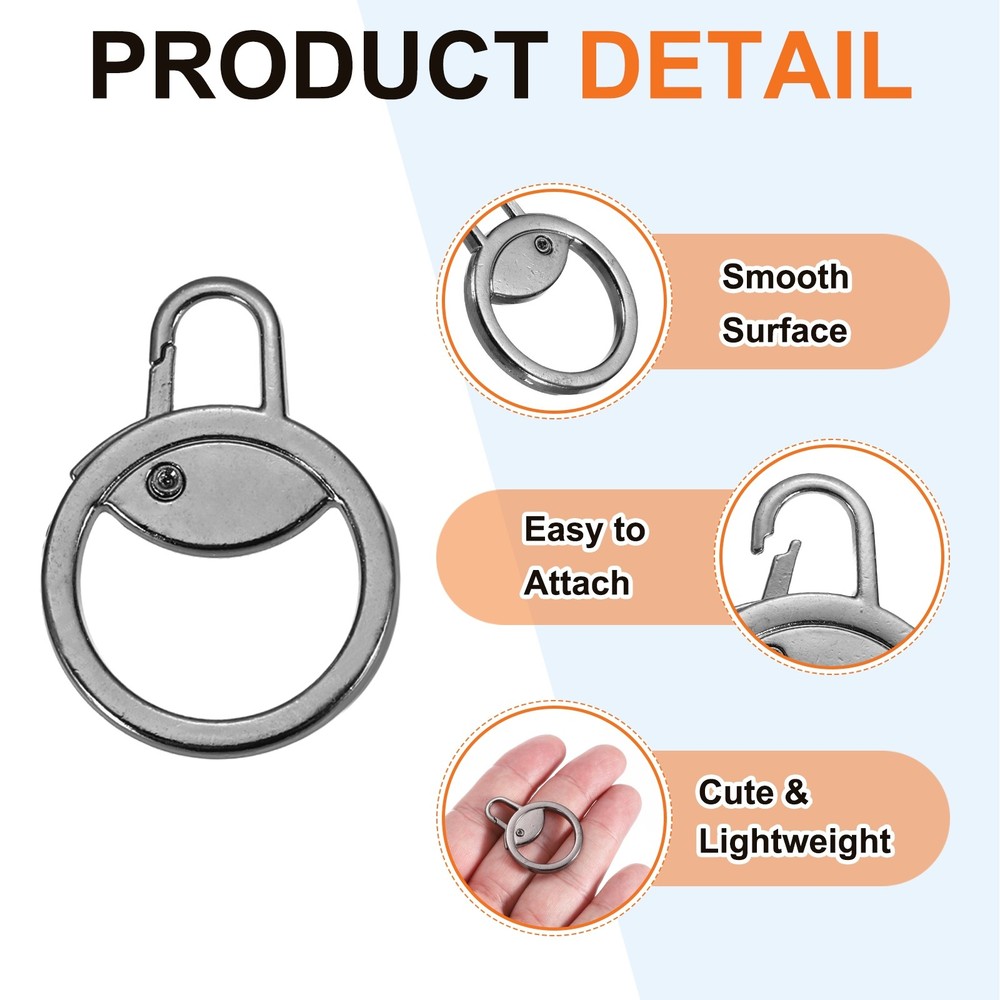 Zipper Pull Charm 1 Pcs Round Zipper Pull Replacement, Light Black