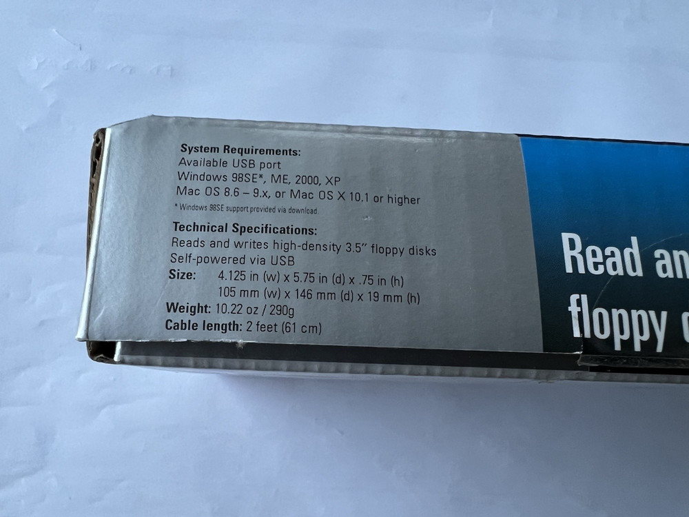 SmartDisk External USB Powered Floppy Disk Drive Titanium Edition Windows or Mac