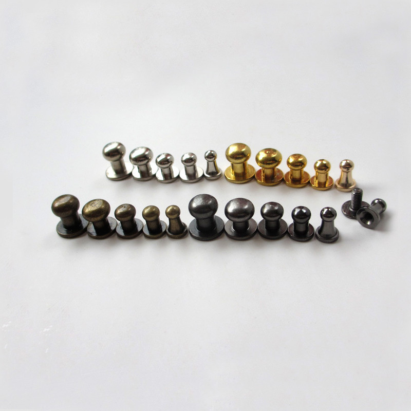 Sam Brown Stud Screw Round Head Solid Brass Rivet Chicago Button Leather Craft