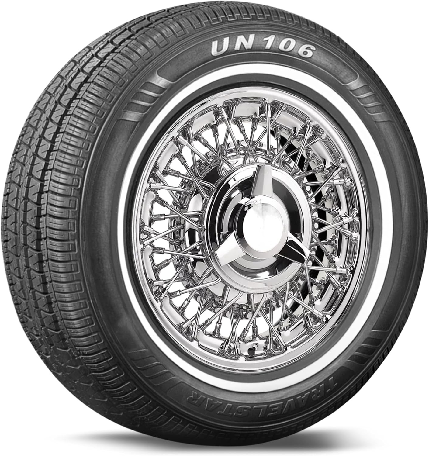 Set of 4 Travelstar UN106 155/80R13 79T 14mm White Wall A/S Passenger Car Tire