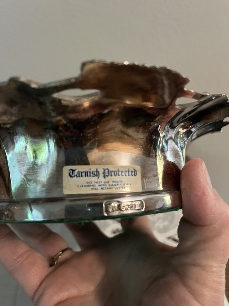 Vintage SilverPlate Grapevine Champagne Wine Bottle Coaster
