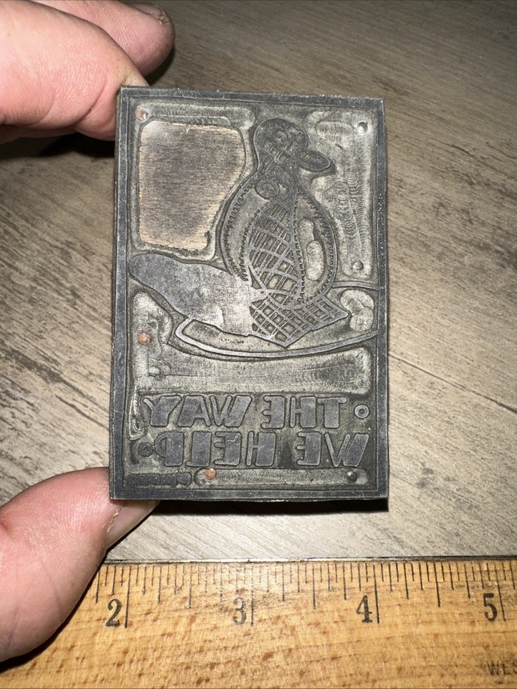 Printing Block “ The Way We Help “ Unknown Image, Penguin??