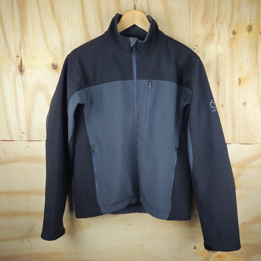 Tumi Tech Jacket Mens Small Softshell Water Resistant Fleece Lined Full Zip