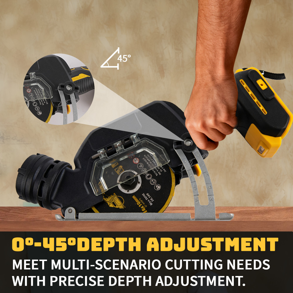 Compact 3" Electric Circular Saw - Brushless Motor, Fits DEWALT 20V/18V