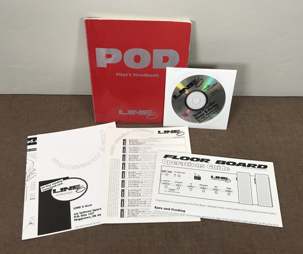 Tested Line 6 POD 2.0 Amp Modeler Multi-Effects Processor w/ Box PSU Manual CD