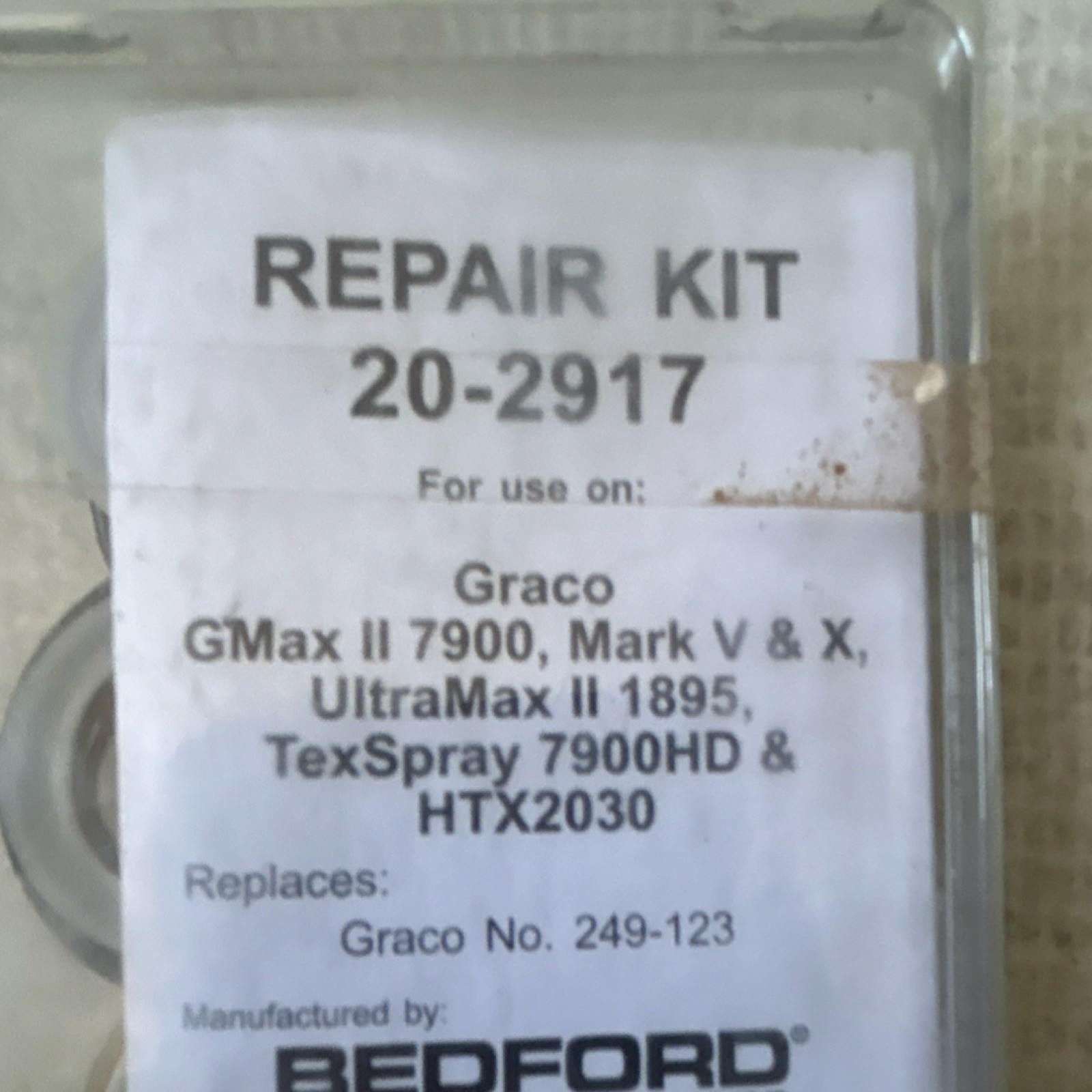 Bedford Repair Kit 20-2917 for Graco GMax II 7900, Mark V, Mark X