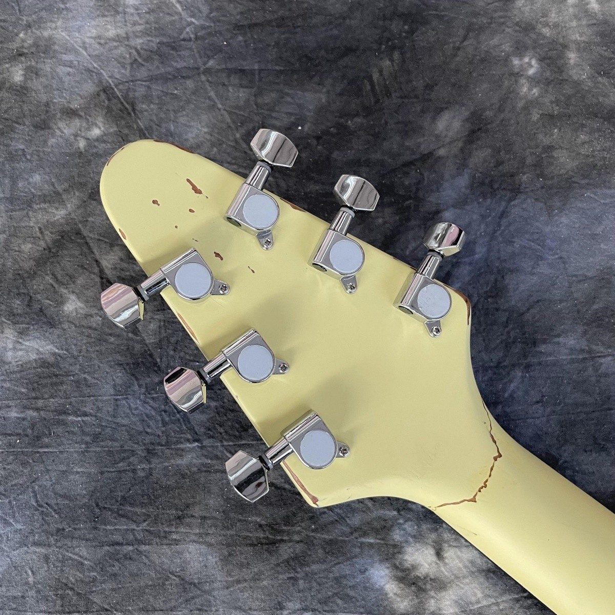 Vintage Relic Flying V Electric Guitar James Hetfield Cream Yellow Mahogany Body