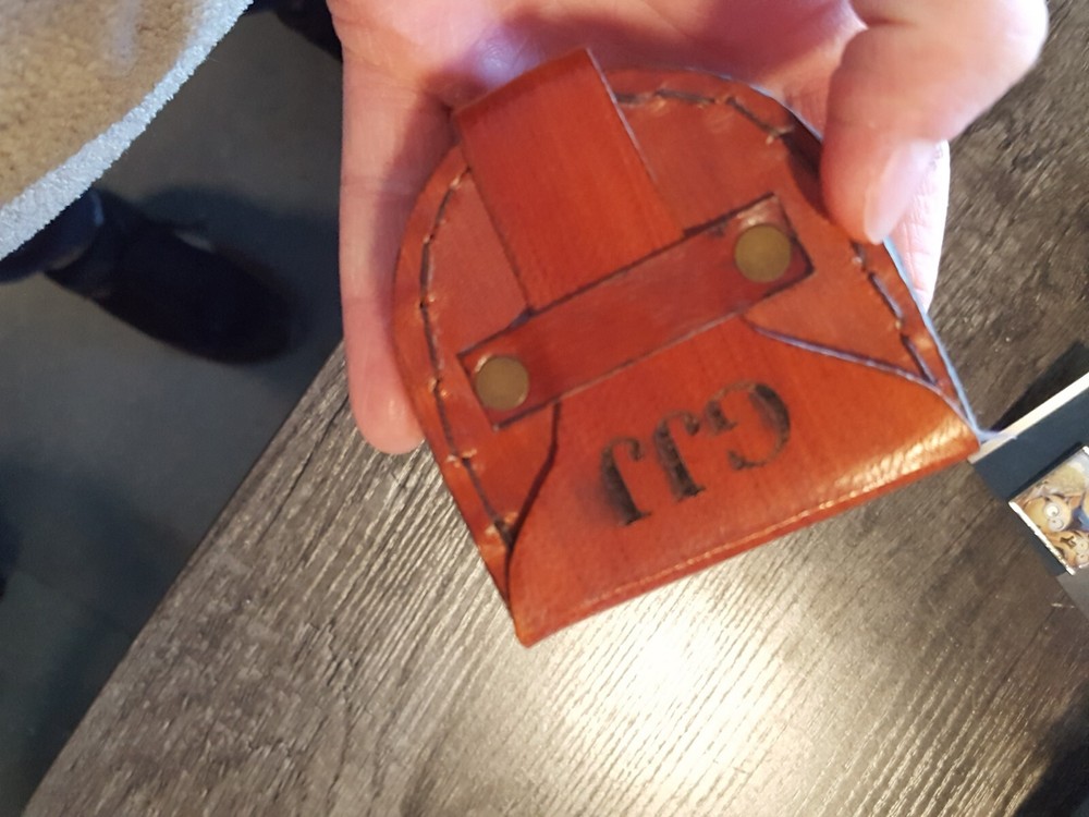 Engraved Monogrammed Brass Compass + Leather Pouch