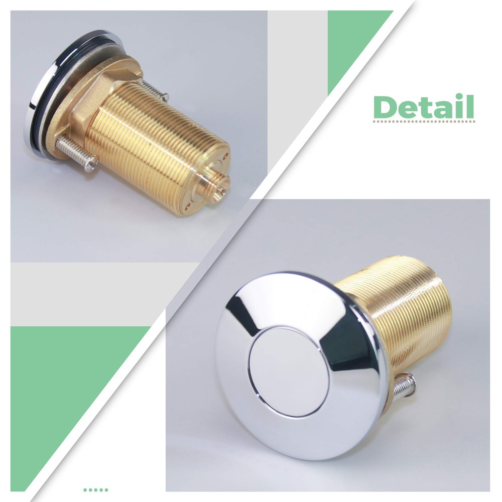 All-Brass Air Switch Button Round Chrome for Sink Top Garbage Disposal