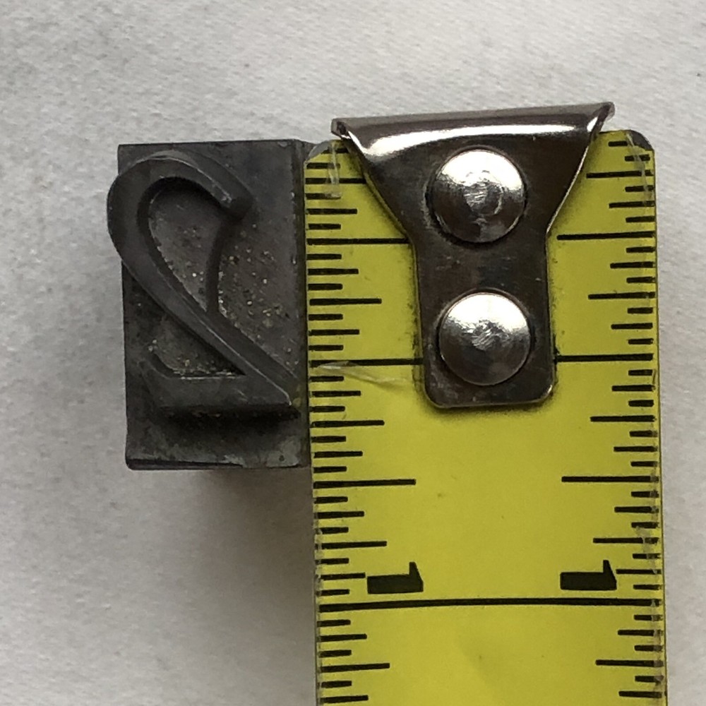 Solid Metal Letter Press PRINTING BLOCK Stamp - Number 2