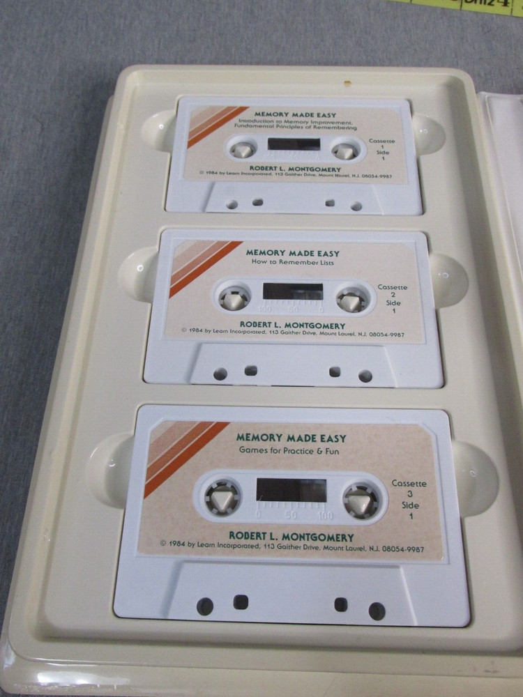ROBERT MONTGOMERY MEMORY MADE EASY 3 CASSETTES & BOOKLET ONE GREAT MEMORY SYSTEM