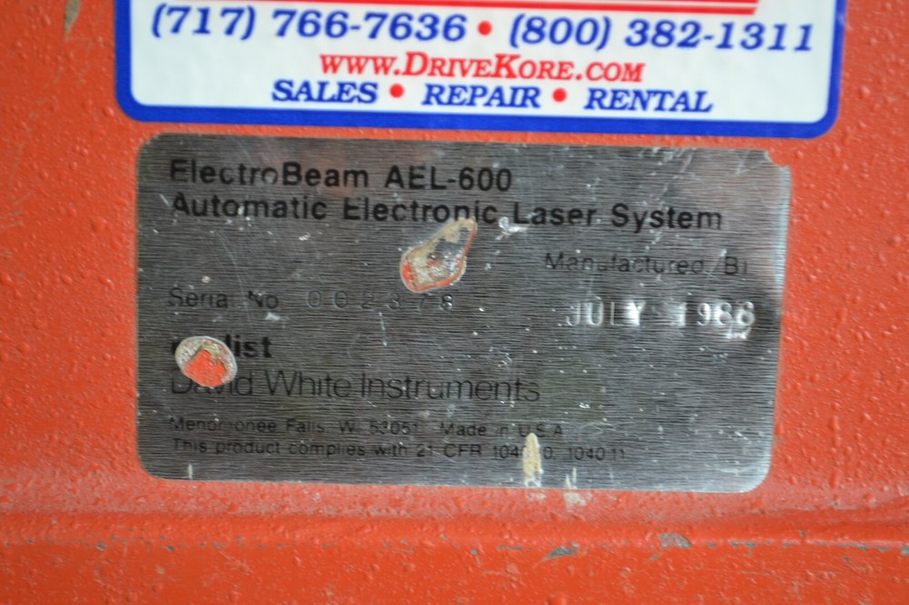 David White ElectroBeam AEL-600 Laser System Untested