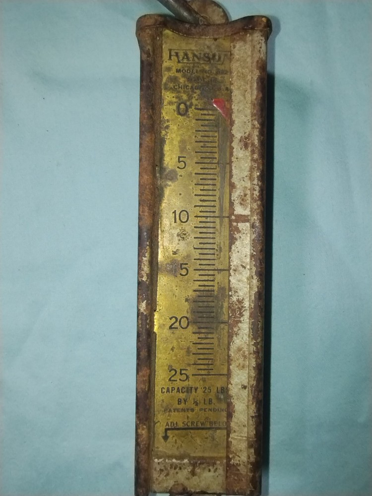 HANSON MODEL 892 SPRING SCALE 25 POUND LIMIT FISH SCALE LAUNDRY SCALE