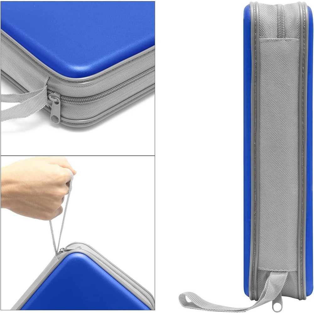 CD Case, DVD Case Holder 96 Capacity Hard Plastic Disc Cases Blue