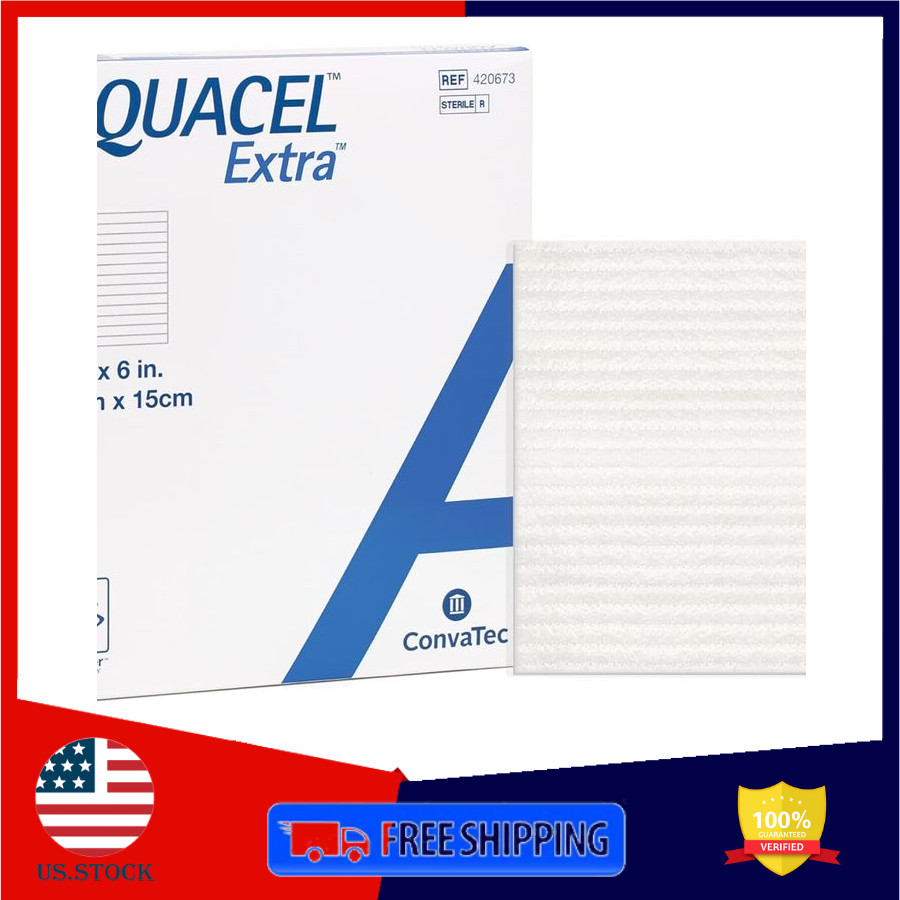ConvaTec AQUACEL Extra 6"x6" Hydrofiber Dressing High Absorbency 5ct Box