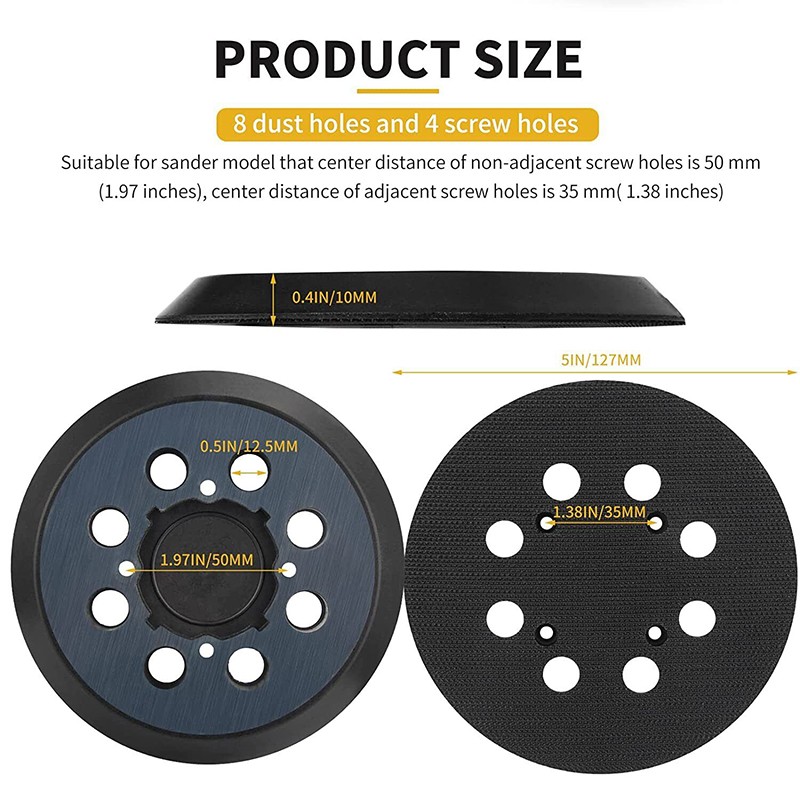 2x 5" Orbital Sander Pads 8-Hole 4-Screw for Dewalt DWE6423/6423K, DWE6421/6421K