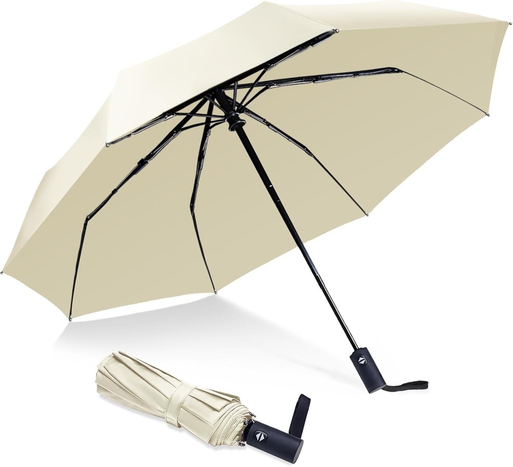 Travel Essentials Umbrella Windproof Compact Collapsible Light Automatic Strong