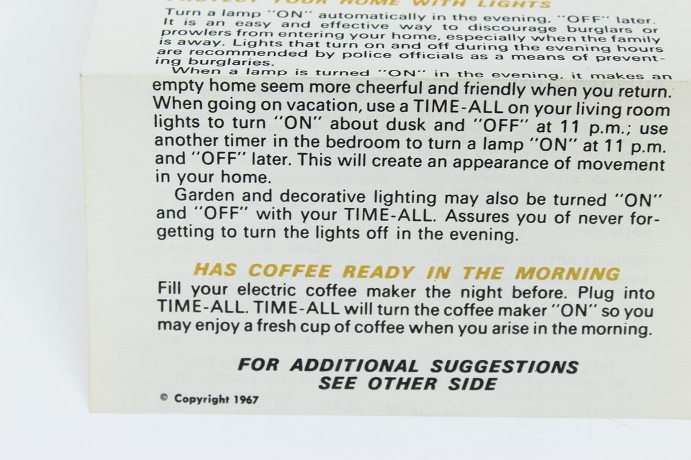 1967 INTERMATIC TIME-ALL Timer Instruction Brochure User Manual Illustrated