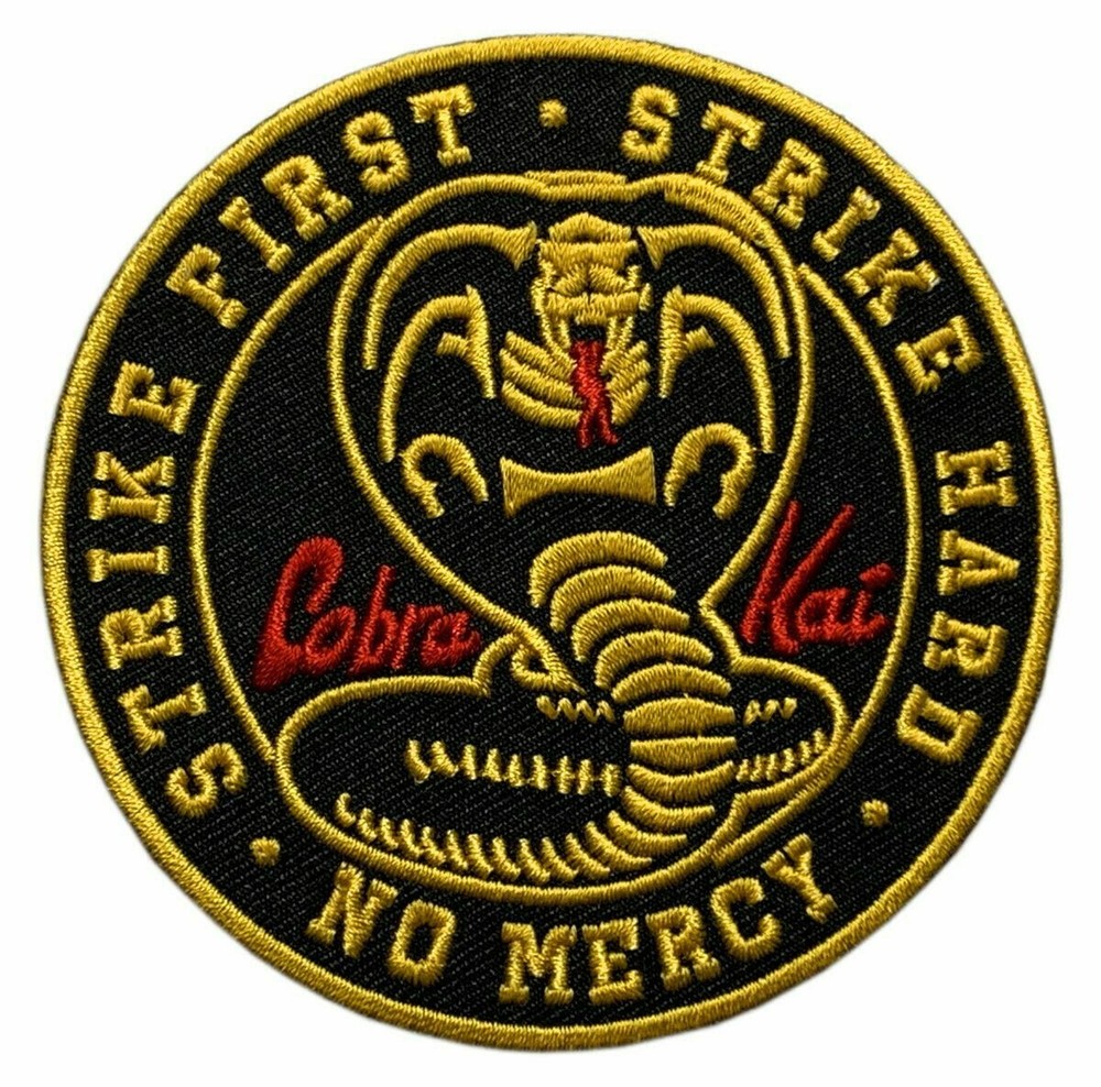 Cobra Kai No Mercy Strike Hard Strike First Patch -2PC 3.5 Round Hook Backing