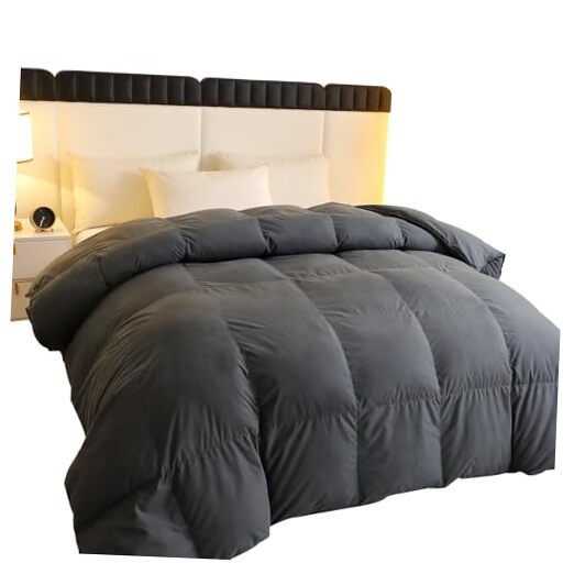 Luxury White Duck Feather Down Comforter,Winter Size Bed Comforter - Full Grey