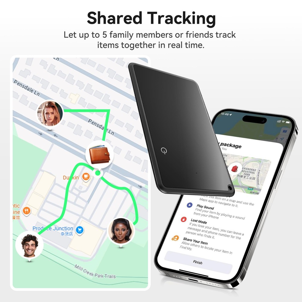 Air-Tag 2 PCS Wallet Tracker Card 2 Pack [Apple MFi Certified] (iOS Only) - A...