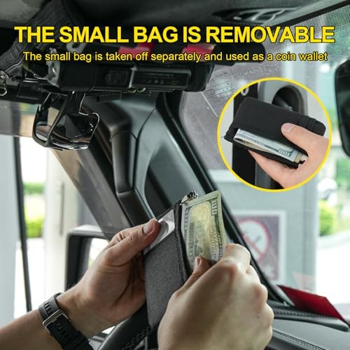 Multi-Functional Car Sun Visor Organizer with MOLLE Tactical Design, 1