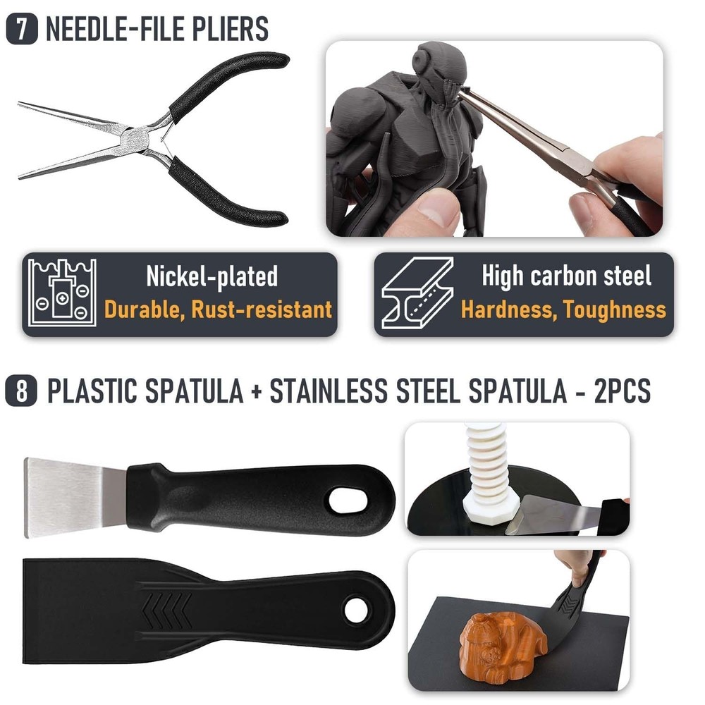 Comprehensive 3D Printer Tools Set – 48 Essential Tools for DIY Printing Mastery