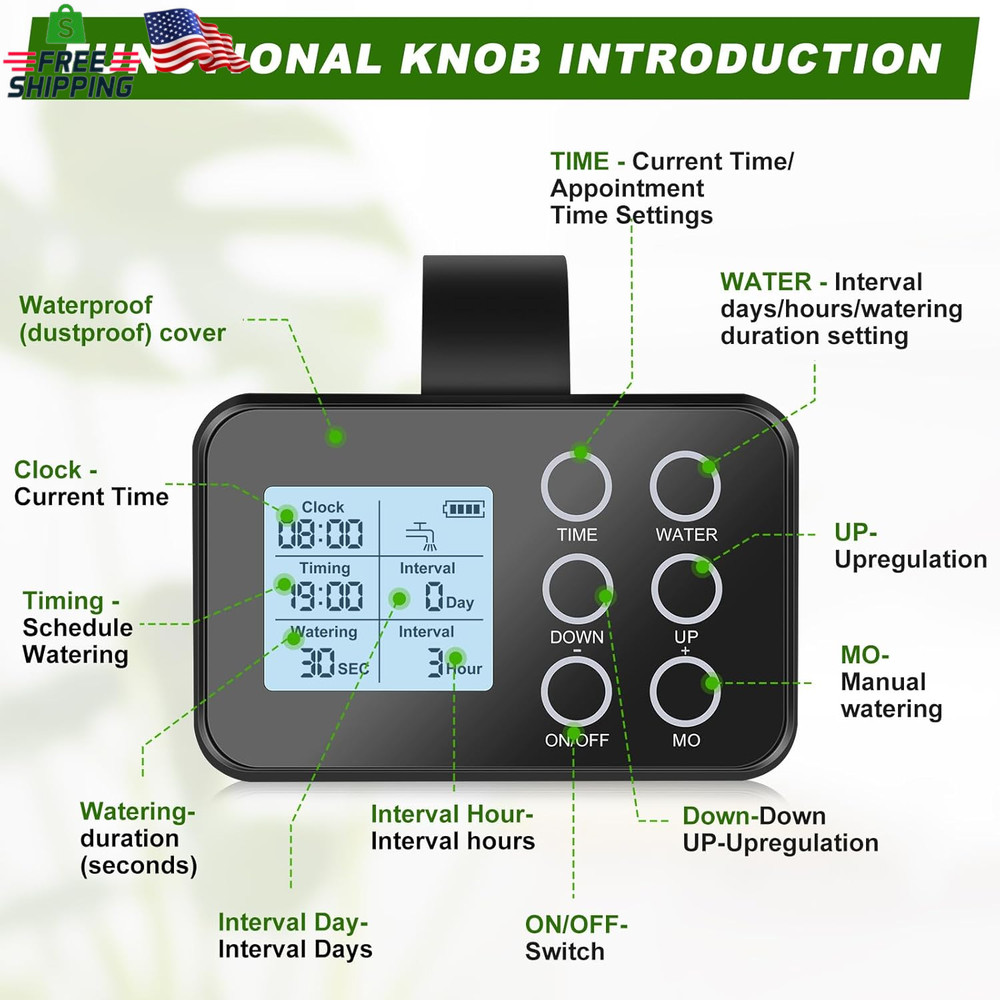 Automatic Plant Waterer Indoor: Drip Irrigation System with Large Display, Easy
