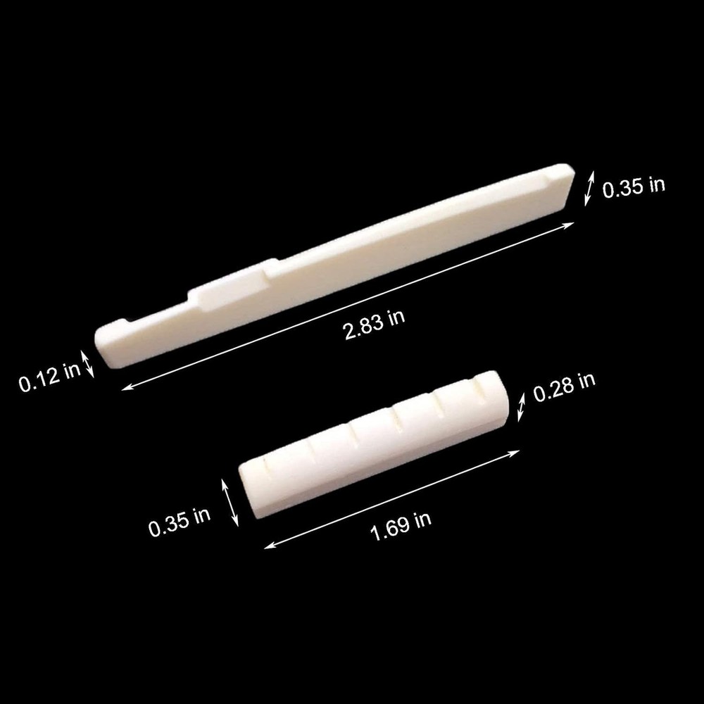 Ivory Bone Guitar Bridge Saddle & Nut Set – Enhance Sound & Playability
