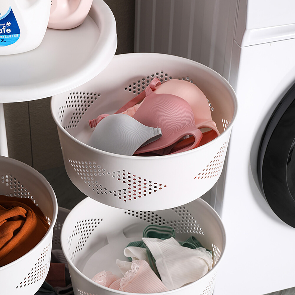 5 Tier Round Rotating Kitchen Storage Shelf Fruit Vegetable Storage Basket