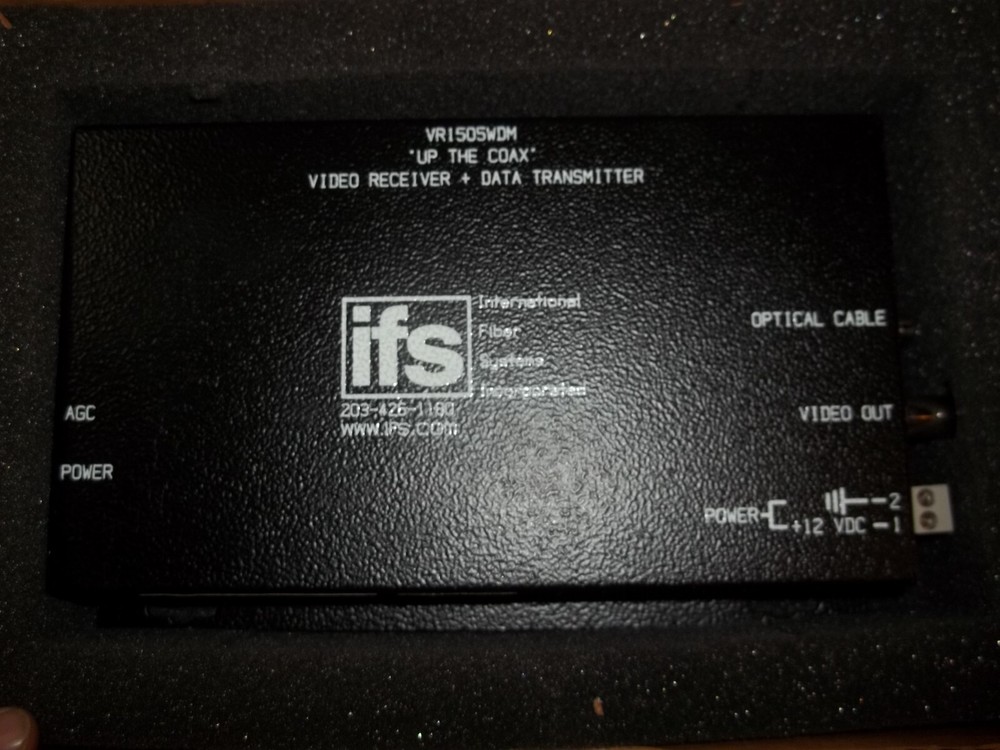 IFS VR1505WDM VIDEO RECEIVER + DATA TRANSMITTER (888)