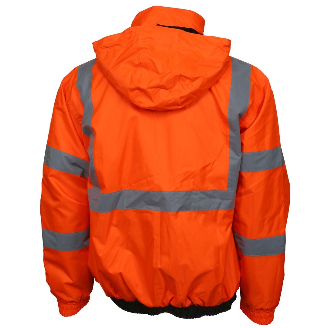 REFLECTIVE BOMBER JACKET HI-VIS ORANGE WATERPROOF MCR SAFETY CLASS 3 (SM - 5XL)
