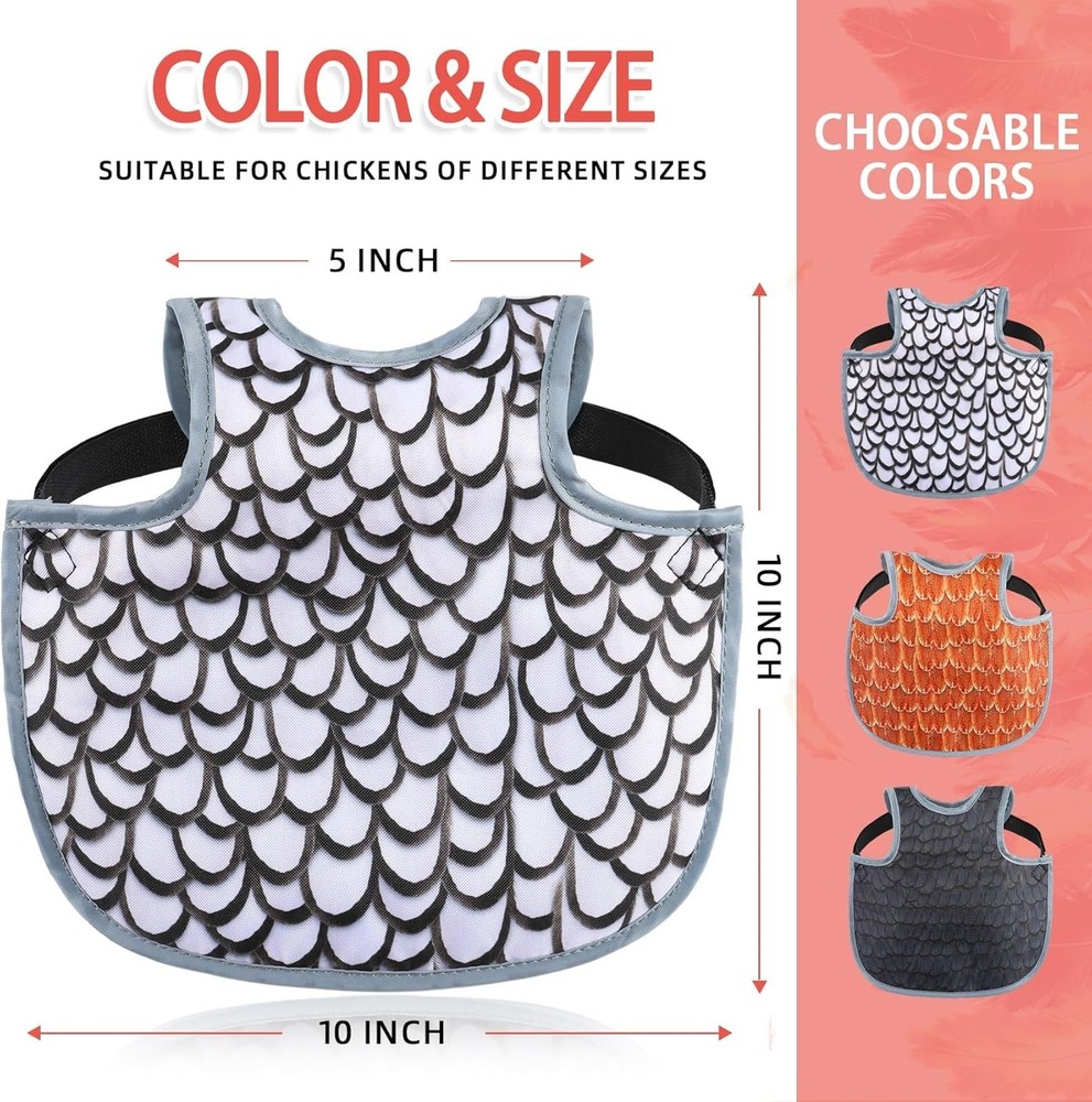 Machine Washable Large Chicken Saddle - Cute Protector for Hen Feather Recovery