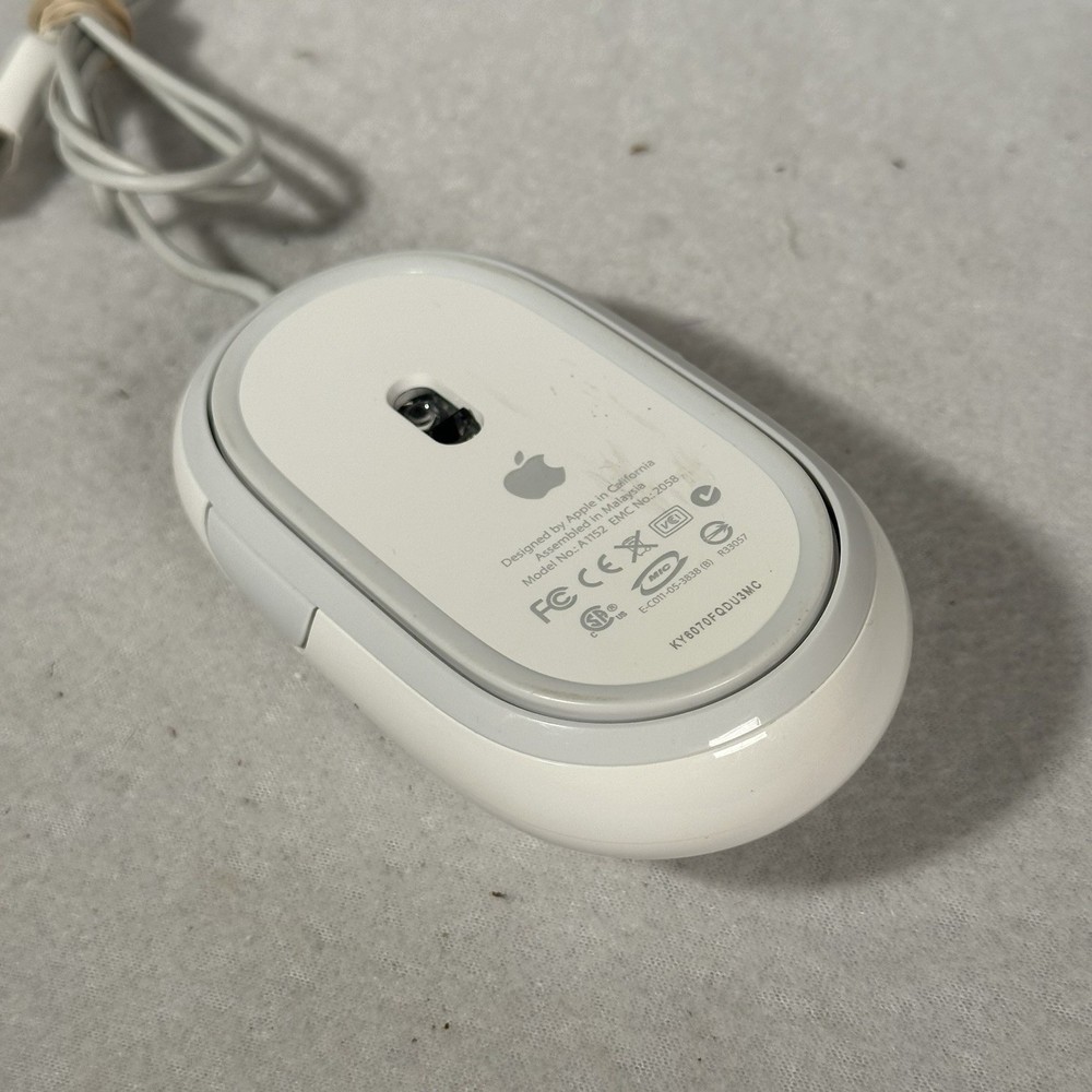 Apple A1152 Mighty Mouse USB Wired Optical For Mac Tested