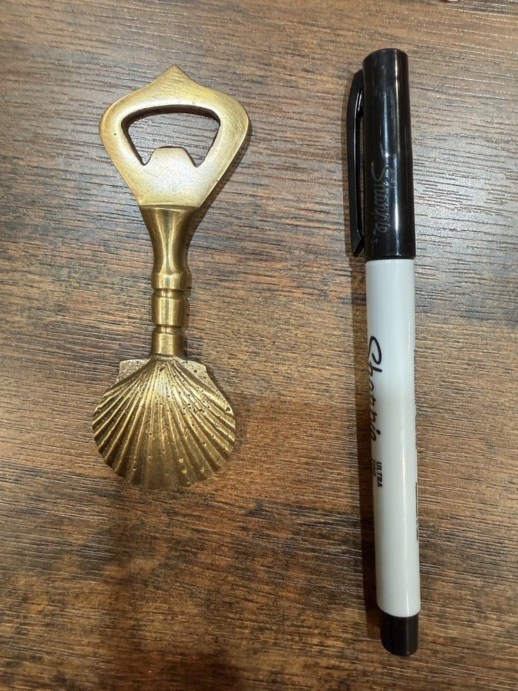 Solid Brass Sea Shell Bottle Opener 4.5”
