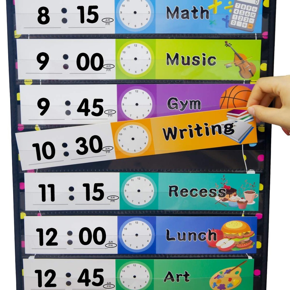 Fancy Land Daily Schedule Pocket Chart Educational for...