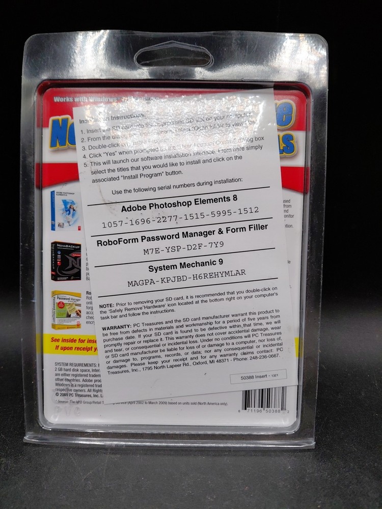 2GB SD card Netbook Software Essentials for Computer camera Photoshop Roboform