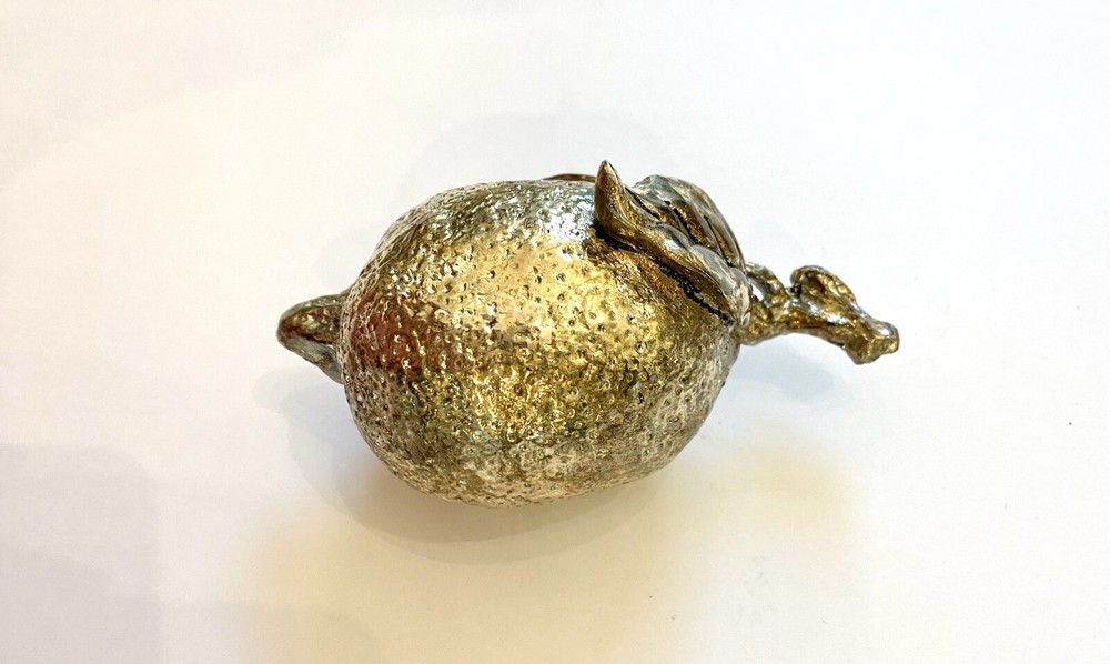 Vintage Silver-plated Lemon Decorative Sculpture Rare Find