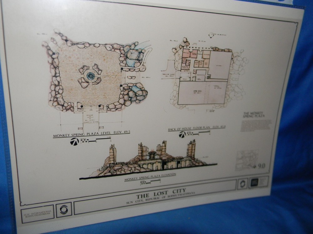 Architecture Plan SUN CITY Resort BOPHUTHATSWANA "Monkey Spring Plaza"