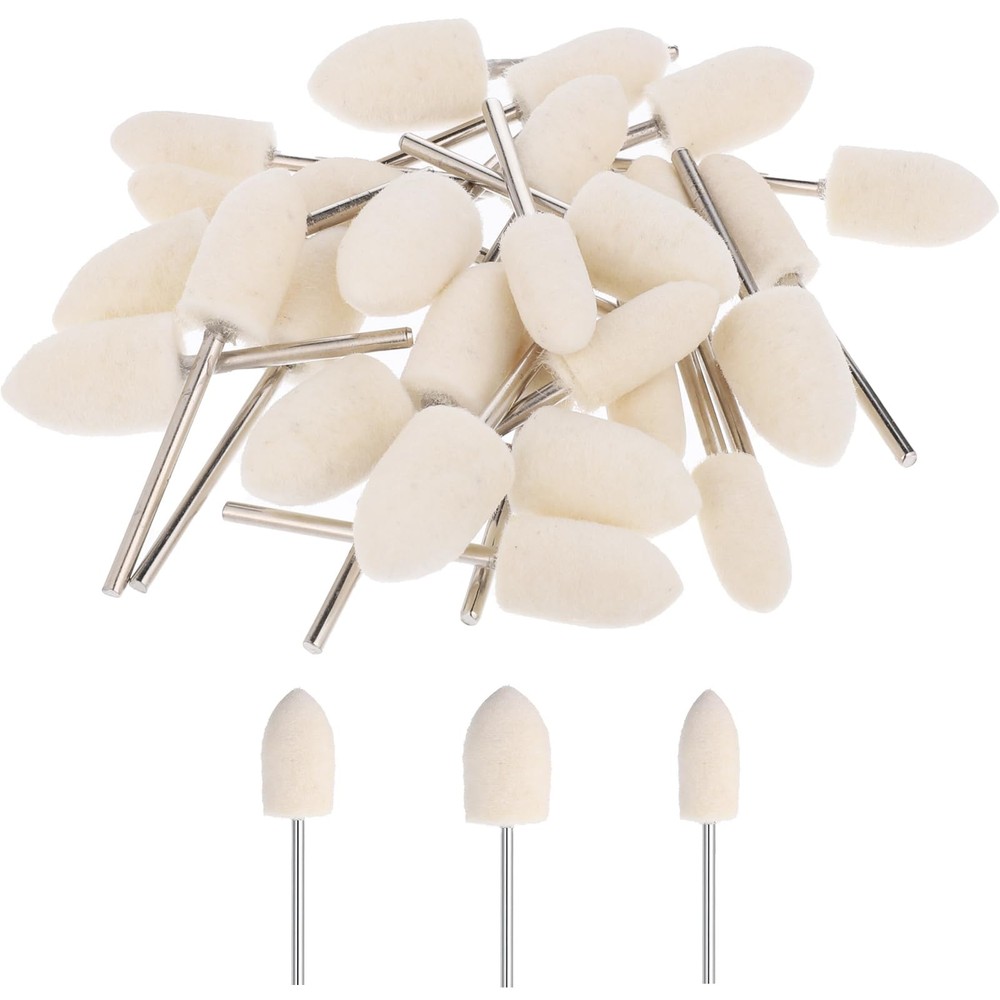 Wool Felt Polishing Bits Buffing Wheel for Rotary Tools Accessories 1/8" Shank