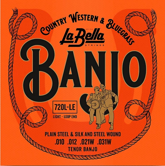 LABELLA TENOR 4-STRING BANJO STRING SET SILK & STEEL WND LOOP END LIGHT 720L-LE