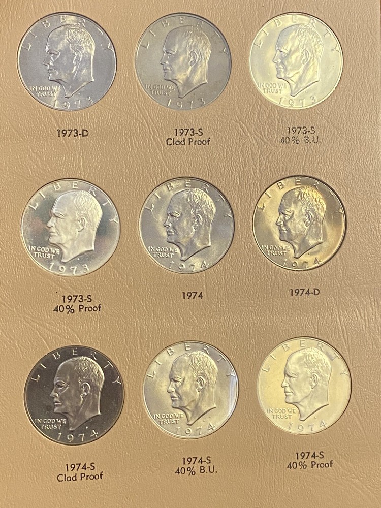 1971-1978 Eisenhower $1 Dollars (32) Coins ~ Dansco Book ~ Includes proofs
