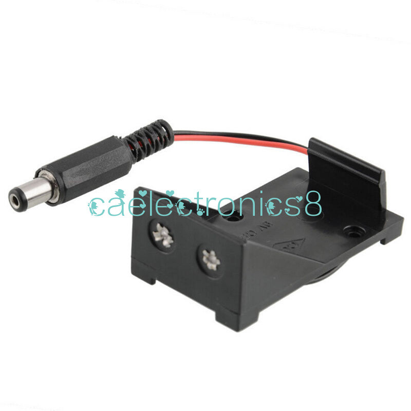 2PCS 9V Battery Holder Box Case Wire Plug 5.5*2.1mm