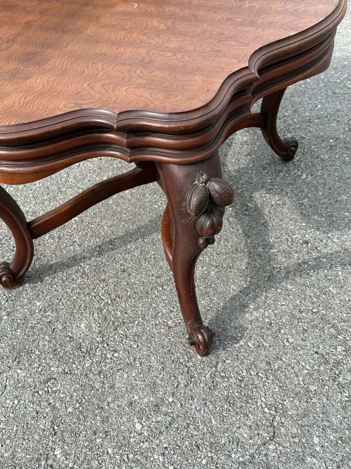 antique carved victorian parlor table center stand 1870 clean turtle top