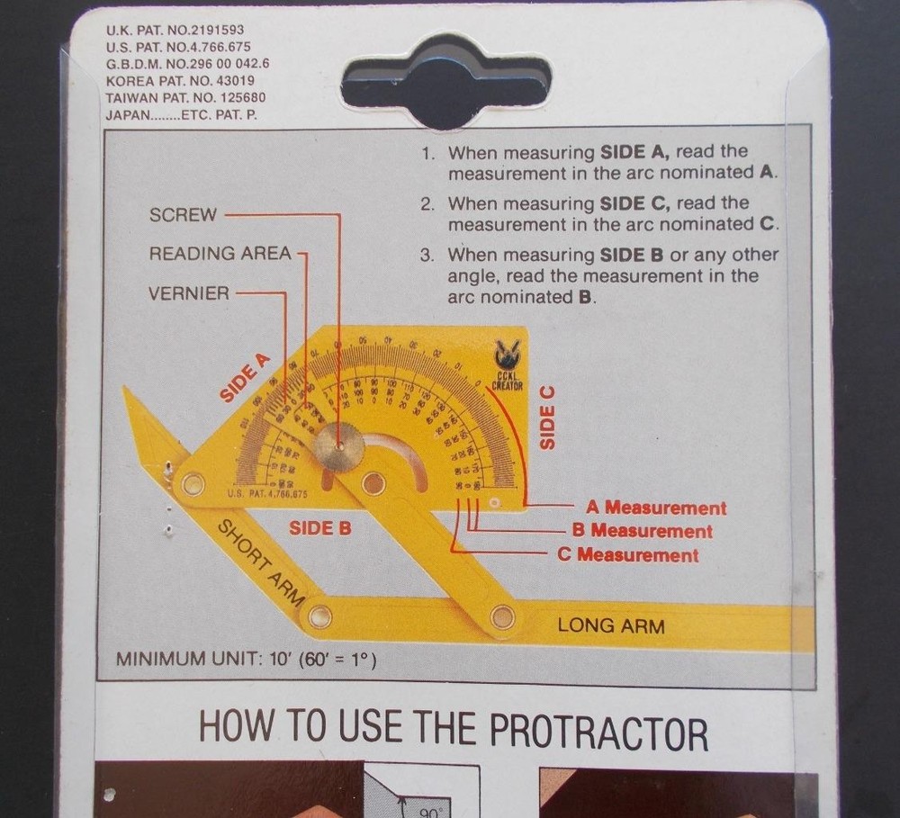CCKL Creator Adjustable Protractor Multi-Purpose NOS