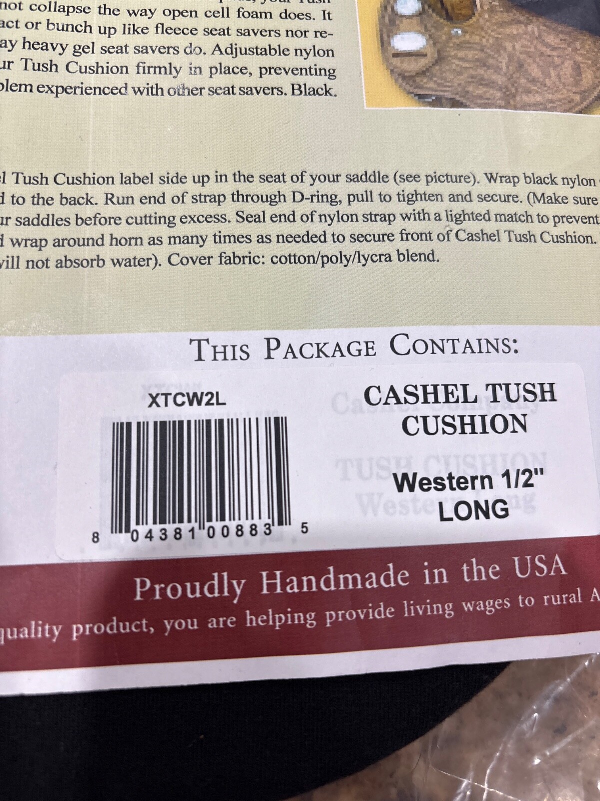 Cashel Western Style - Long Tush Cushion new