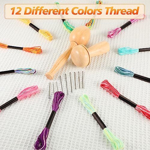 Sock Darning Kit Wood Darning Mushroom Darning Needle Thread for Adul