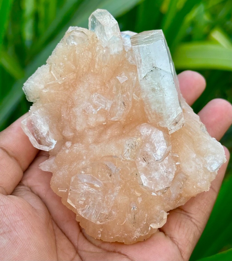 APOPHYLLITE ON STILBITE MATRIX MINERAL SPECIMEN