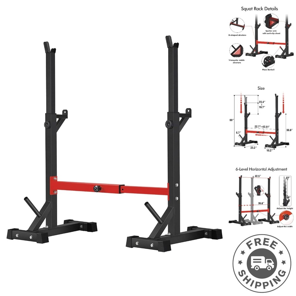 Multi-Functional Adjustable Barbell Rack - Ideal for Squats, Presses, & More