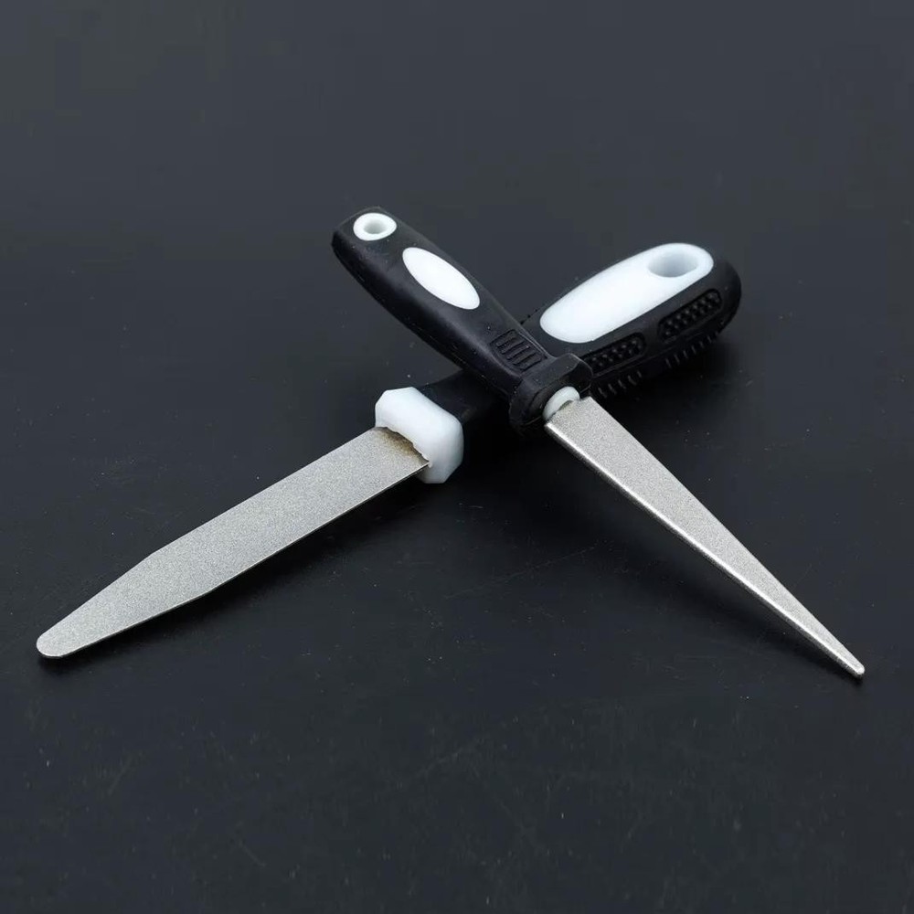 Diamond Sharpening Stone Double Sided Flat Curved Knife Sharpener Easy Grip